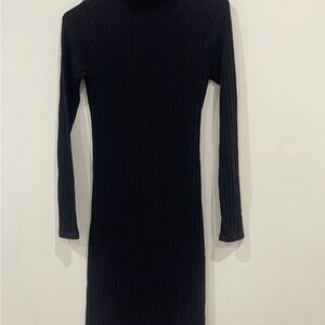 NWOT- Abercrombie & Fitch Ribbed Black Long Sleeve Dress. Size S